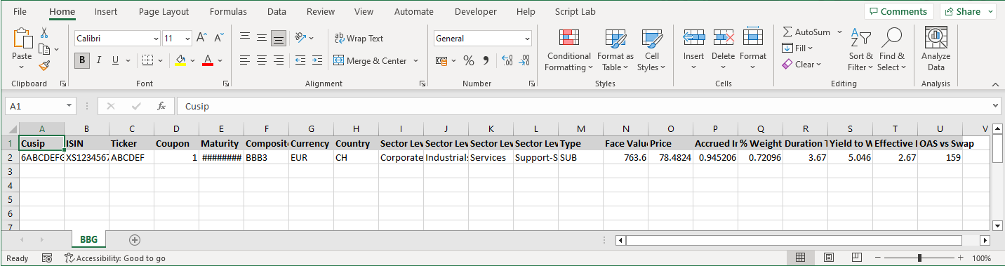 Bloomberg Inputsheet Template