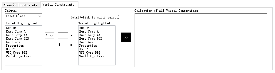Verbal Constraints Tab