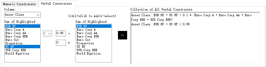Verbal Constraint for Total Portfolio